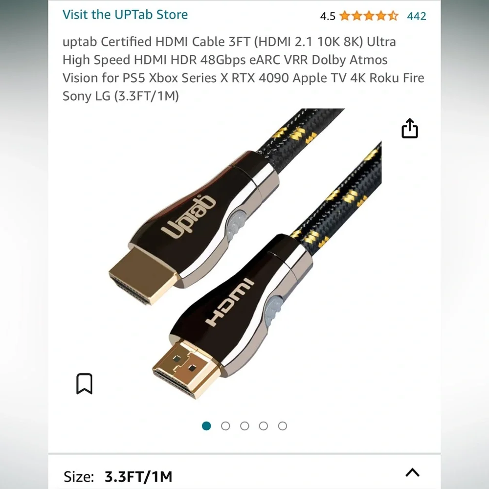 Certified HDMI Cable 3ft
